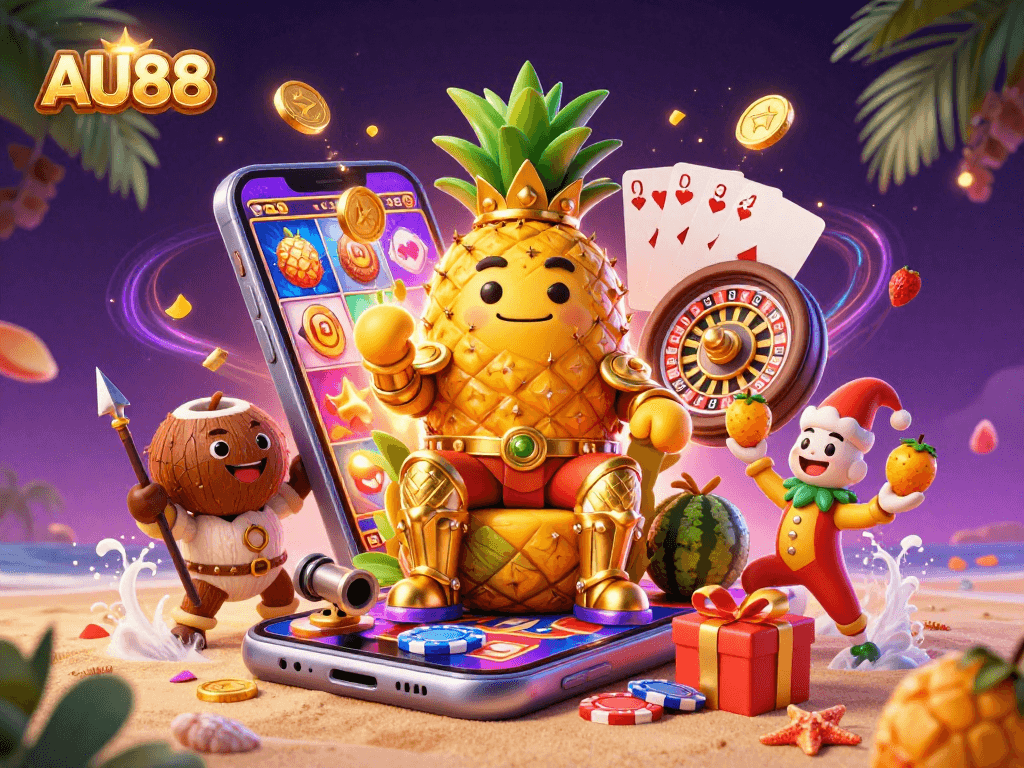 Experience thrilling gameplay at AU88 with colorful slot games and a vibrant casino scene.