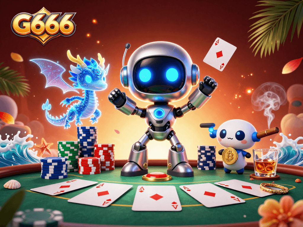 Engage with G666's thrilling poker action featuring vibrant characters and immersive gaming elements.