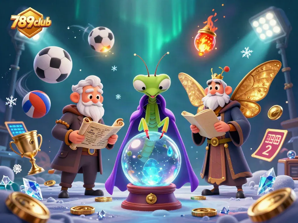 Engage with 789club's vibrant casino illustration showcasing dynamic sports elements and magical features.