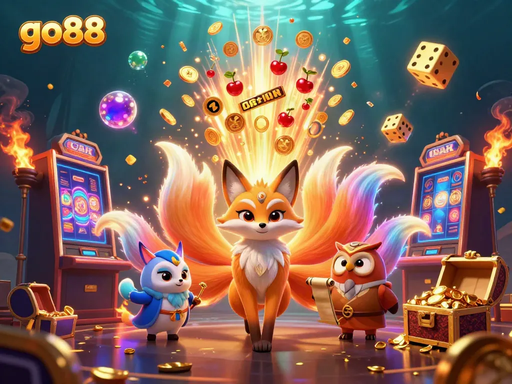 Experience the excitement of go88 with a vibrant mix of casino elements and magical characters.