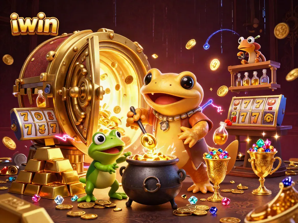 Spin the slots with iwin while a golden salamander alchemist transforms base metals into coins.
