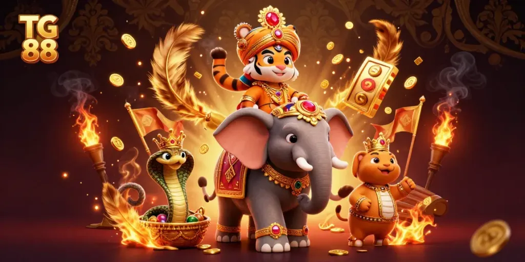Engage in thrilling gameplay at TG 88 with vibrant imagery of a casino fantasy scene.