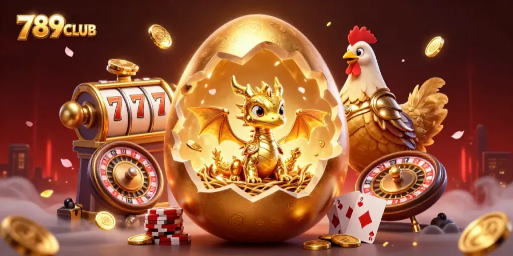 Experience thrilling gameplay at 789CLUB with an enchanting golden dragon illustration.