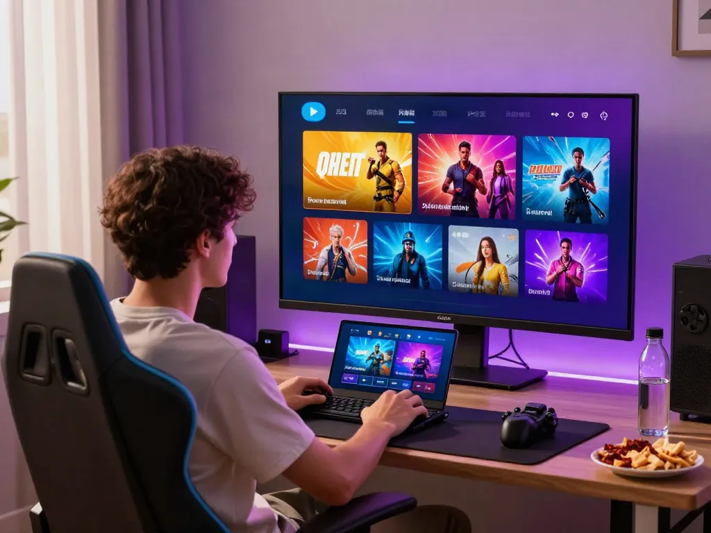 Engaged user exploring garuda404 digital gaming options on sleek device.