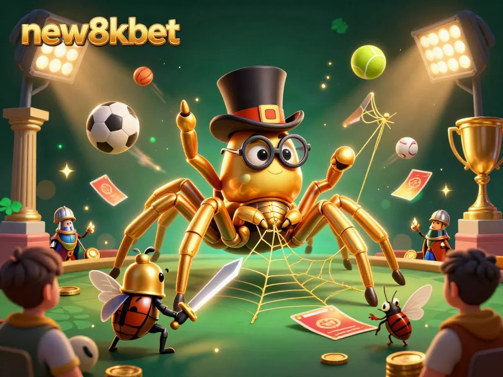 Experience the thrill of new8kbet with colorful casino characters in a vibrant 3D scene.