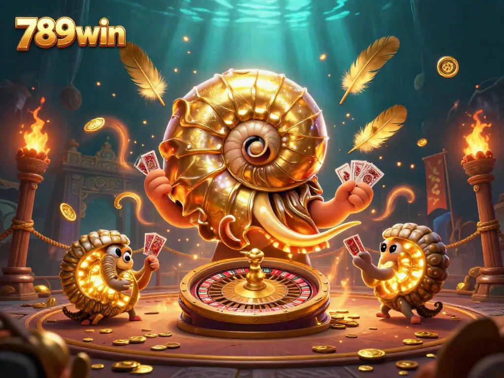 Engage with 789win's thrilling 3D nautilus casino scene featuring dynamic gambling elements.