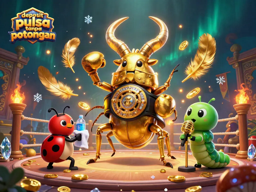 Experience gaming excitement with deposit pulsa tanpa potongan, showcasing dynamic casino elements and vibrant characters.