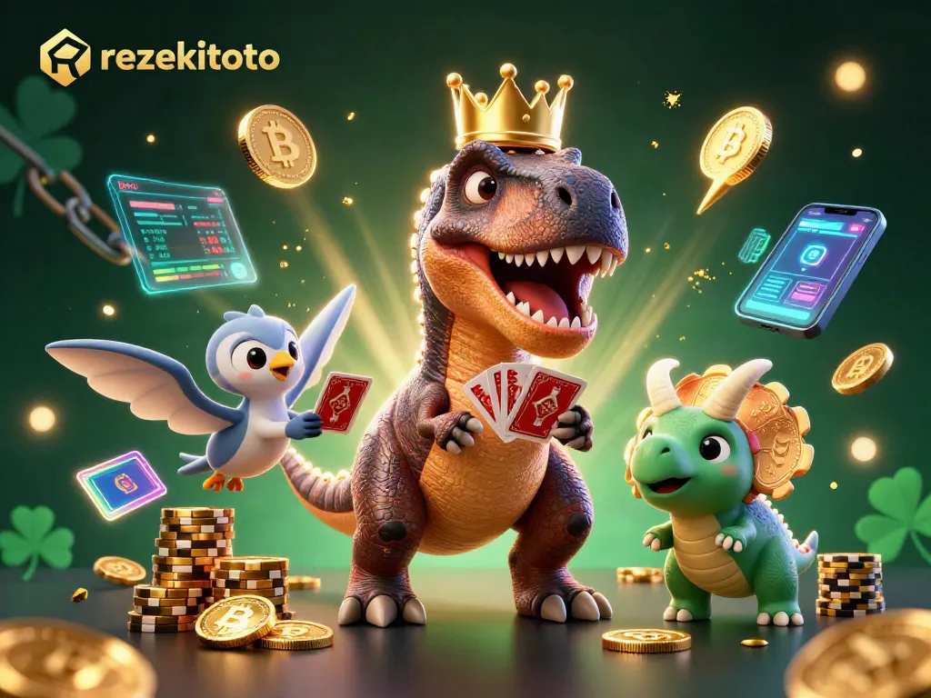 Experience the thrill at rezekitoto with animated characters in a vibrant casino scene.