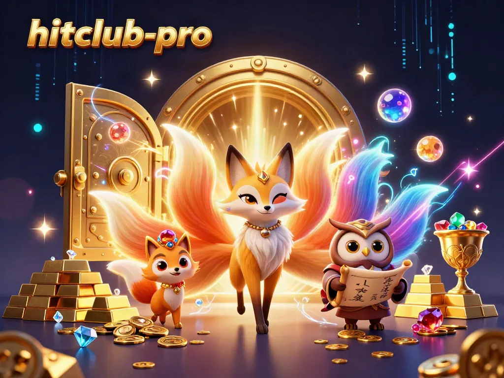 Experience the thrill of hitclub-pro with a vivid 3D casino scene filled with glowing treasures and dynamic characters.