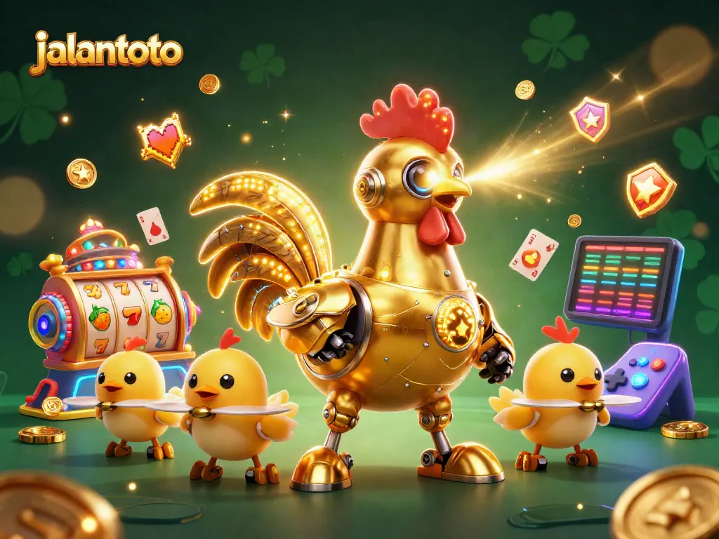 Experience thrilling wins with jalantoto's vibrant 3D casino illustration featuring exciting games.
