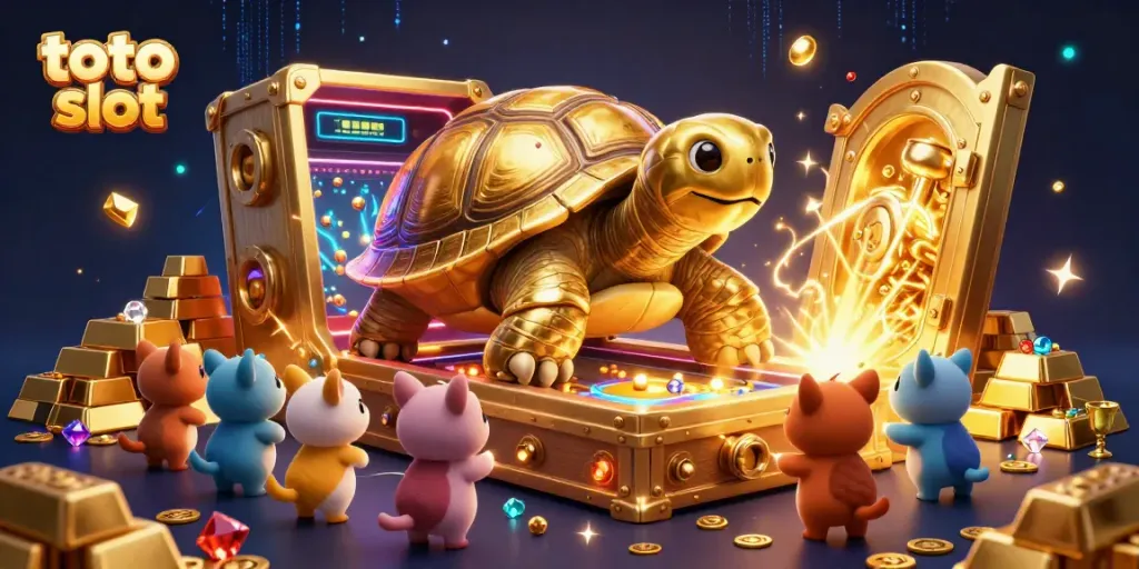 Engage with the thrilling toto slot experience surrounded by vibrant casino elements.
